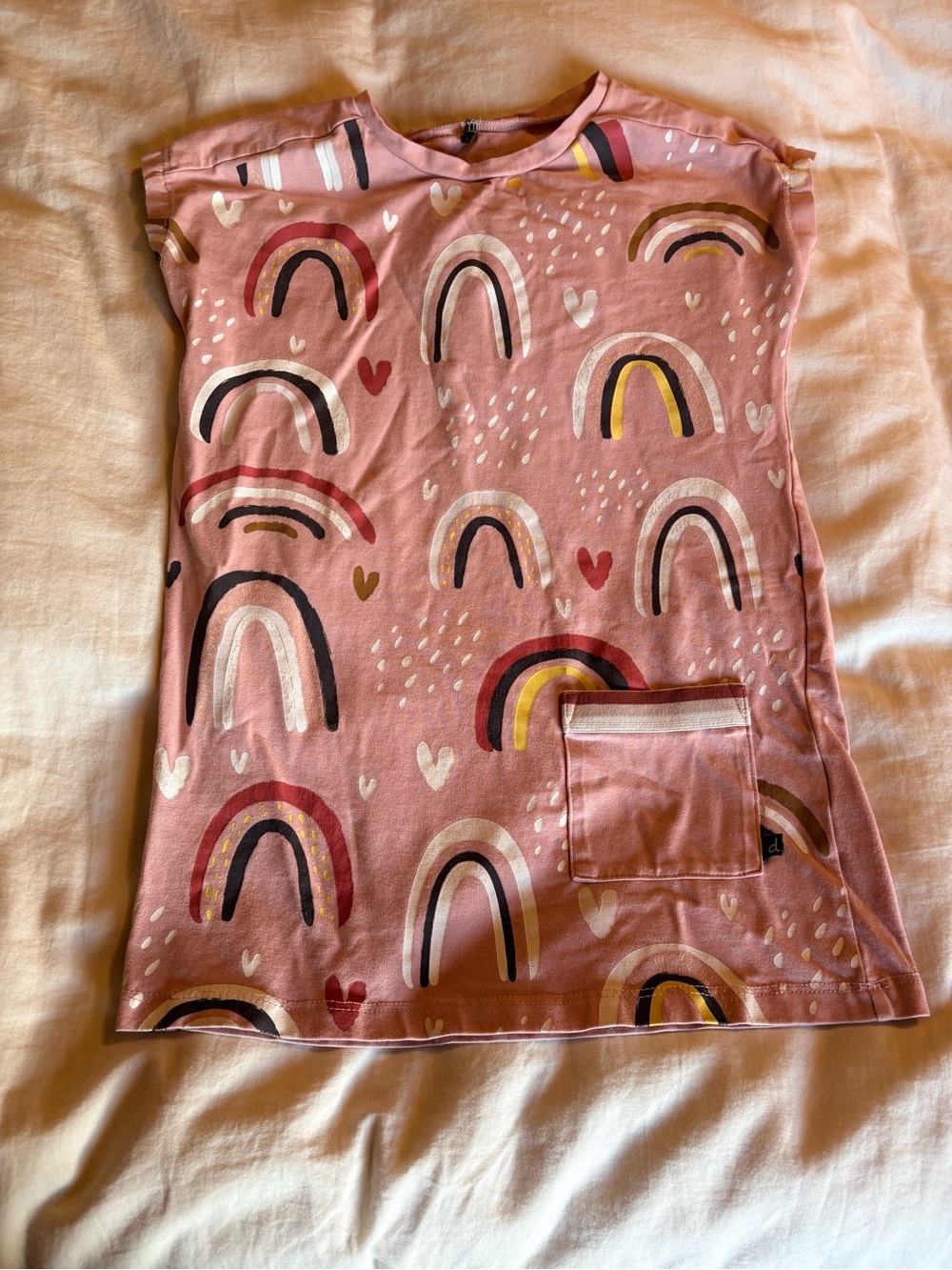 deux par deux Pink Rainbow Organic Cotton Pocket dress